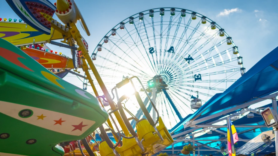 Una postal de las atracciones en la Feria Estatal de Texas.