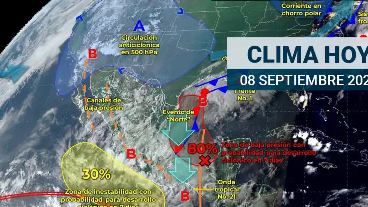 Clima en CDMX y Edomex 8 de septiembre.