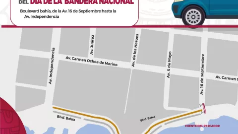 ¡Precaución! Cierre vial en Chetumal hoy 24 de febrero por Día de la Bandera