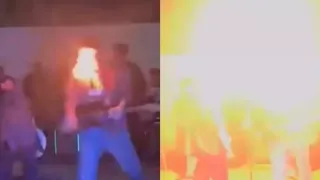 Joven se prende fuego accidentalmente al intentar un truco durante un espectáculo