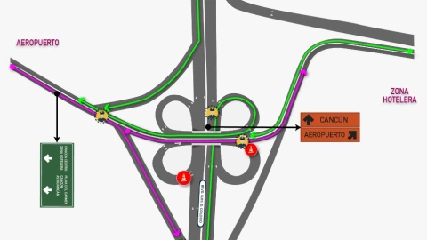 Acciones para evitar saturación vehicular en zona de obras en Cancún