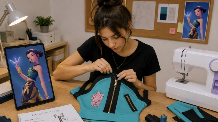 Manualidades de KPop Demon Hunters: cómo hacer camisas de Rumi, Zoey y Mira con tela ropa vieja (paso a paso)