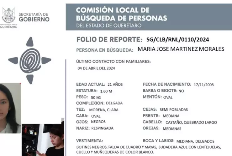 quién es maría josé martínez desaparecida en querétaro.jpg