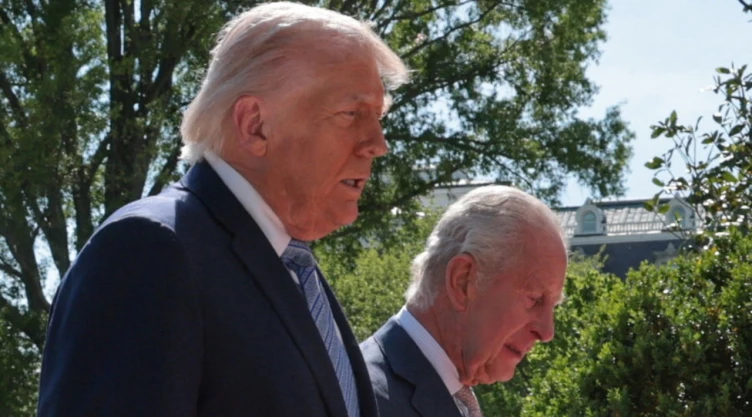 Donald Trump y el rey Carlos de Inglaterra en visita oficial del 27 de abril de 2026.