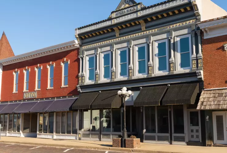 una vista de las calles de Arcola en Illinois
