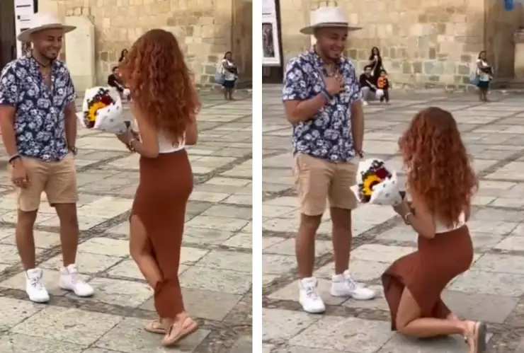 Mujer propone matrimonio a su novio en ex convento de Oaxaca