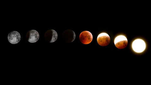 Eclipse lunar total hoy 13 de marzo 2025: Fases de la Luna Roja visibles en México
