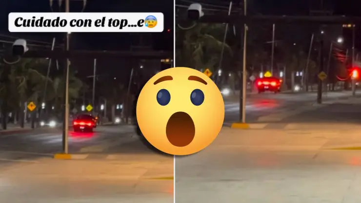 VIDEO: Conductor casi sufre accidente al pasar tope a exceso de velocidad en Cancún
