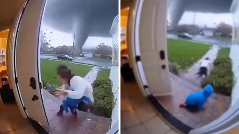 El video del tornado generó múltiples reacciones entre usuarios en redes sociales