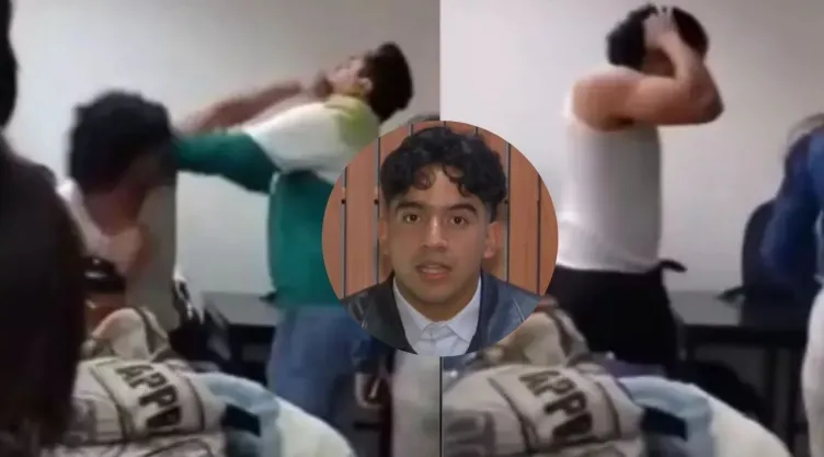 Las imágenes del video del alumno golpea a su maestro en Hidalgo: identificado como Manuel Martínez.