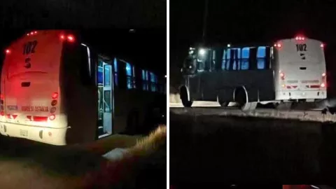 La unidad fue localizada encendida y sin pasajeros sobre la carretera