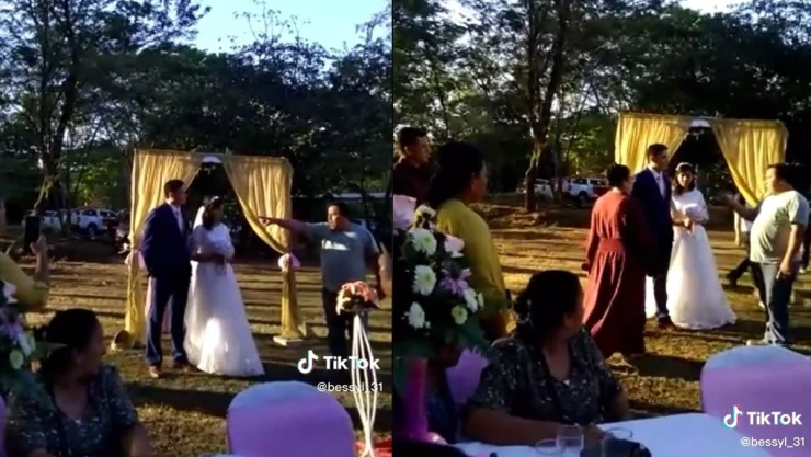 Padre interrumpe boda por falsas promesas.