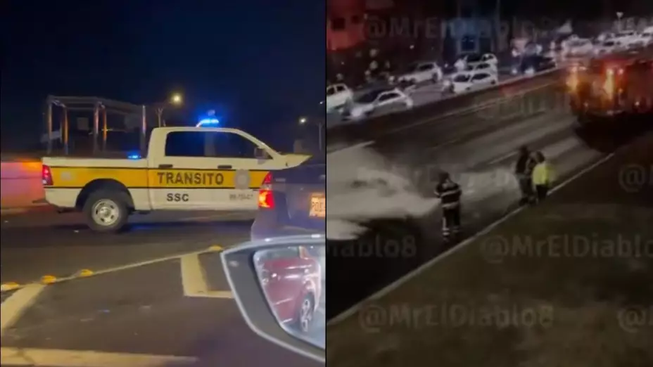 CDMX: Motociclista muere sobre Viaducto Miguel Alemán tras chocar con un camión de Obras