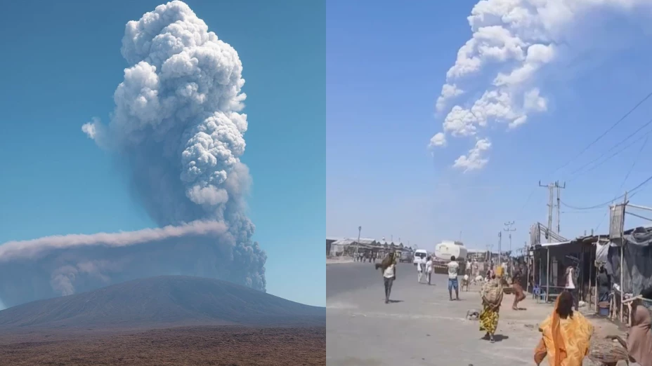 Volcán Hayli Gubbi hace erupción en Etiopía.