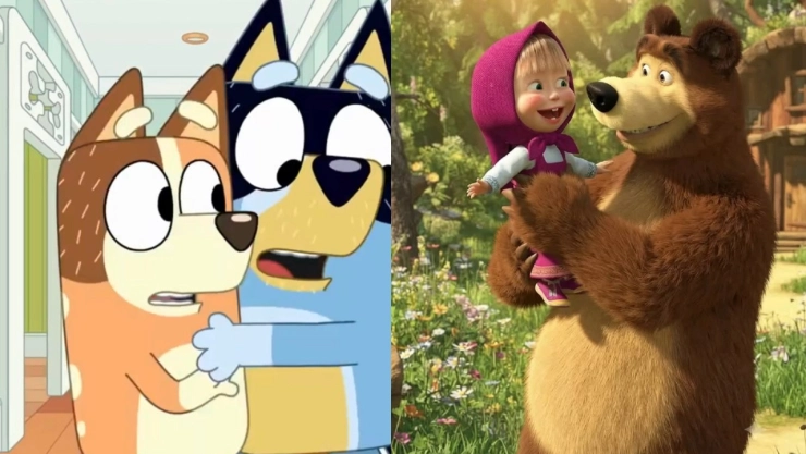 6 capítulos de Bluey y Masha y el Oso para enseñar a los niños a respetar, ayudar y ser empáticos