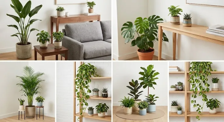 Combinar plantas altas y pequeñas
