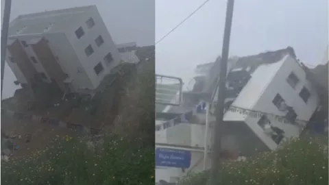 Colapsa segundo edificio del bulevar Cuauhtémoc Sur