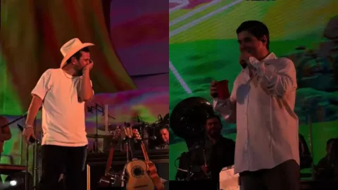 VIDEO | Edén Muñoz y Alfredo Olivas ‘pelean’ durante concierto en Zapopan: Compiten por ver quién conoce más municipios de Jalisco