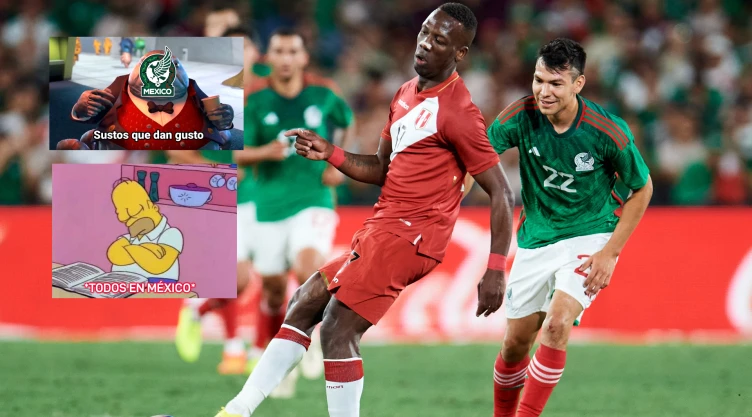 Chucky Lozano disputando un balón ante Perú en amistoso