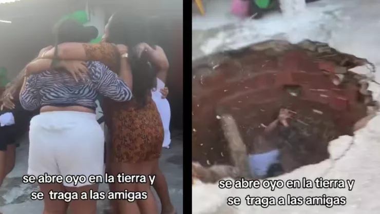 Annigas caen en un hoyo en plena fiesta