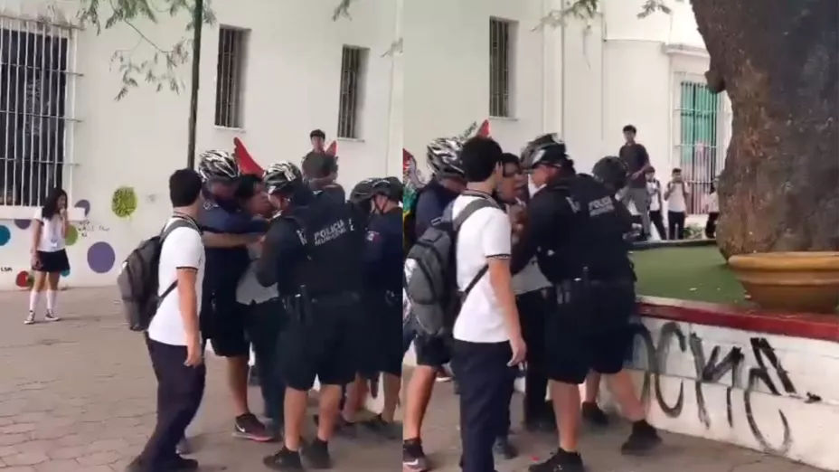 Estudiante de la UAS detenido con violencia por la policía.