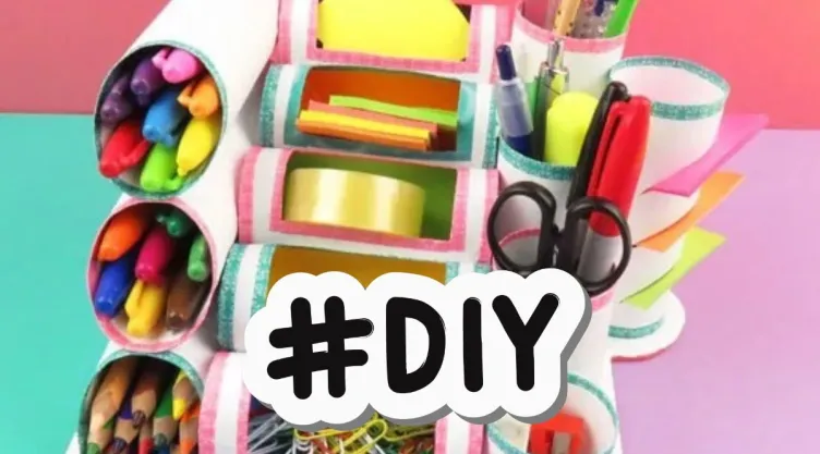 Reutiliza los rollos de papel higiénico y crea un organizador, ideal para la recámara de los niños