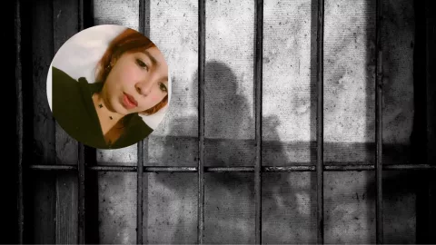 Foto de barrotes de prisión y de la influencer La Odiosa de Perú.