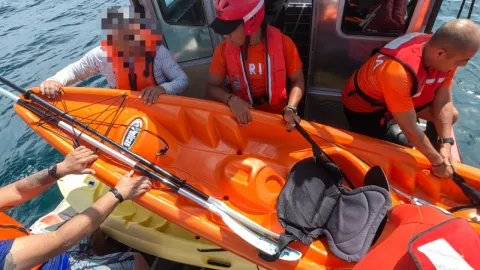 Rescatan a kayakistas en Veracruz