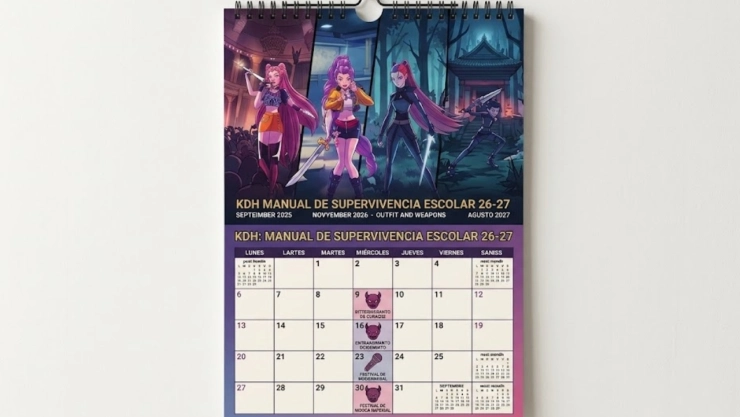 Calendario escolar de KPop Demon Hunters en PDF para imprimir | De lunes a viernes y GRATIS