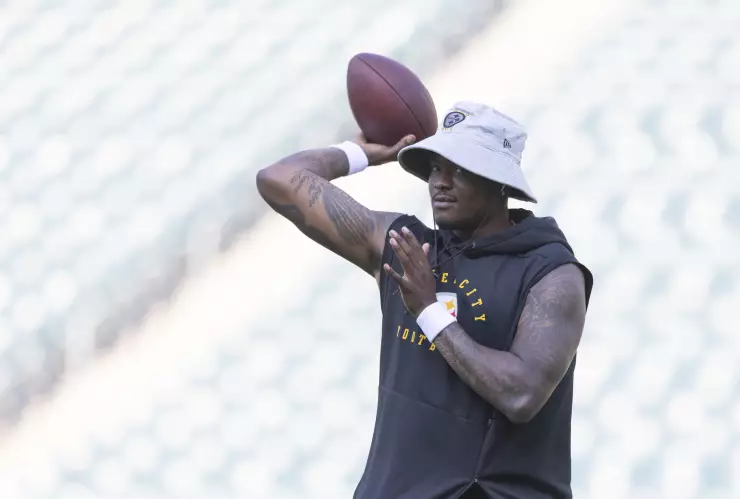 Dwayne Haskins, mariscal de campo de los Pittsburgh Steelers