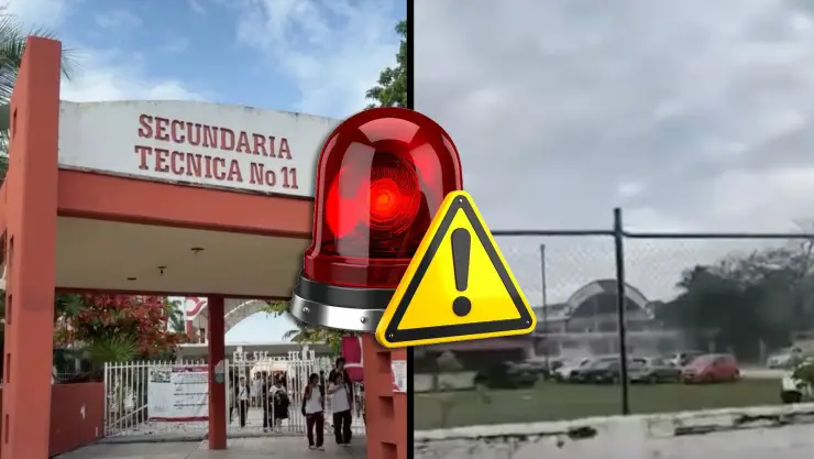 Movilización en Cancún: Retiran estudiantes de la secundaria Técnica no. 11 tras situación irregular