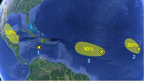 Así avanzan TRES zonas de baja presión asociadas con onda tropical_ Conagua.jpg
