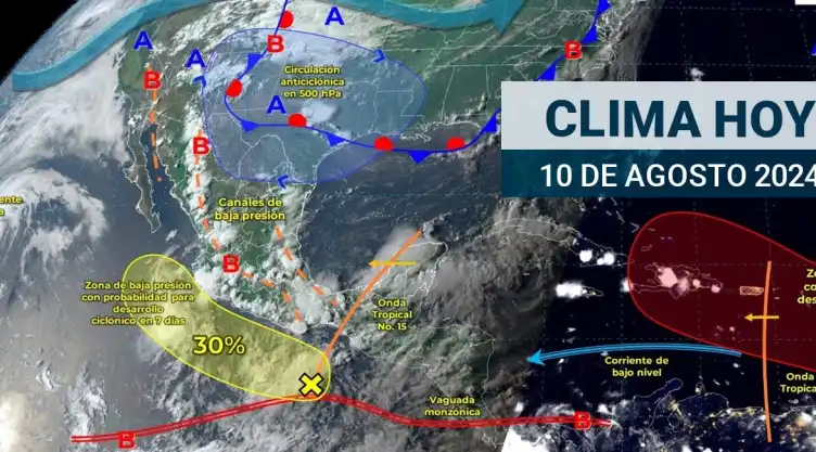 Clima en México 0 de agosto de 2024.