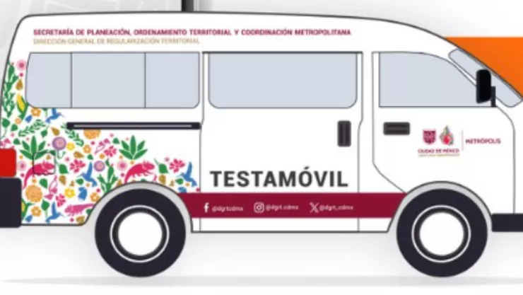 Caricatura del testamóvil en CDMX