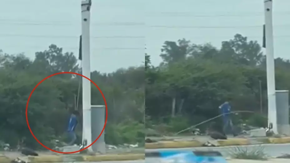 VIDEO: Ladrón roba cables de semáforos en Tlaquepaque, Jalisco