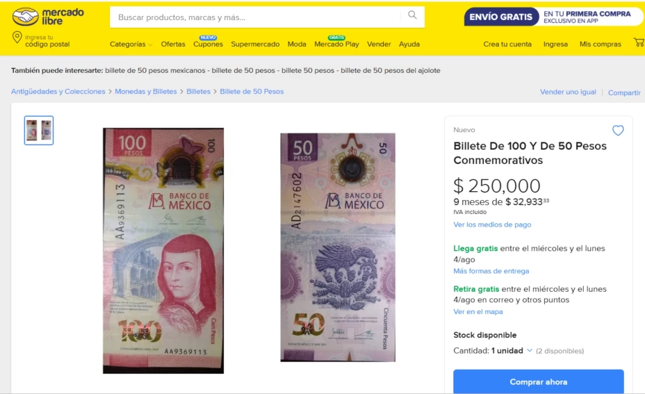 billetes conmemorativos