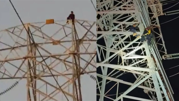 Hombre sube a torre eléctrica de Playa del Carmen para lazarse