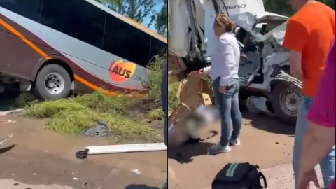 Choca autobús y tráiler en el trébol de Costa Rica en Culiacán hoy 11 de septiembre de 2025. (1).jpg