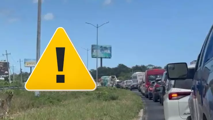 Se reporta tráfico pesado HOY, viernes 28 de febrero, en la carretera federal 307 tramo Playa del Carmen-Cancún_ ¿Cuál es la razón_.jpg