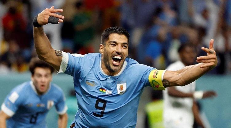 Luis Suárez festeja en el Mundial de Qatar 2022