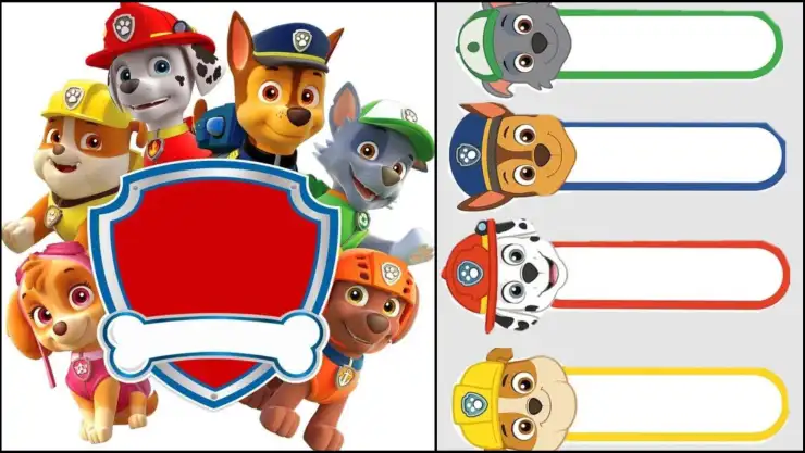 etiquetas para lápices de paw patrol