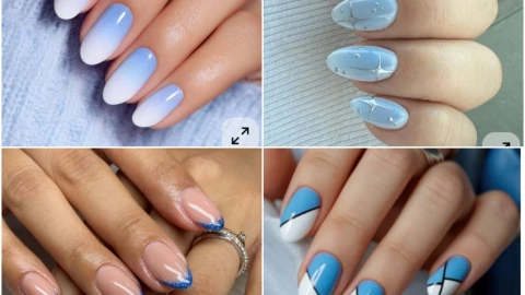 uñas para año nuevo azules.
