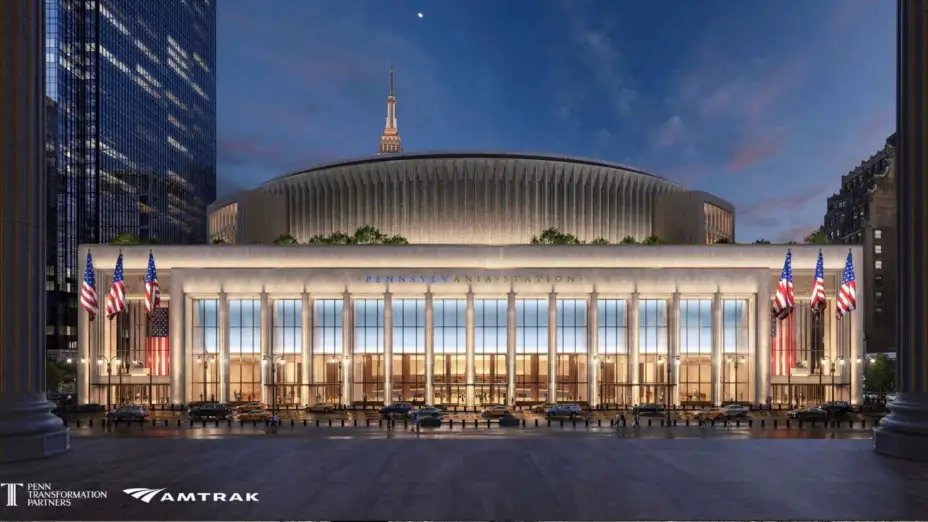 Versión artística de futura estación ferroviaria Pennsylvania Station en NY.