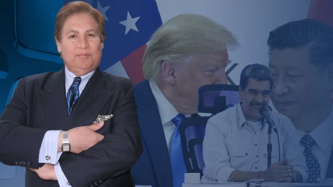 Fotos del periodista Armando Guzmán, así como de los presidentes Donald Trump, Xi Jinping y Nicolás Maduro.