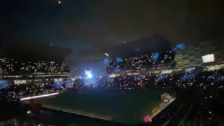 Una toma más del impactante show de luz y sonido del Estadio Cuauhtémoc