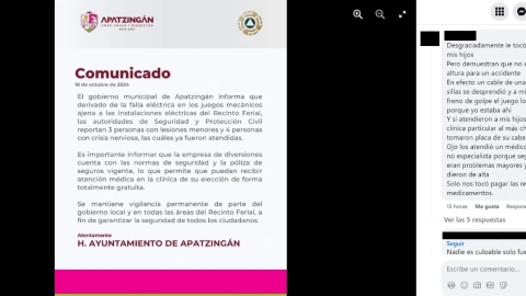 Personas lesionadas tras accidente en juego mecánico fueron atendidas.