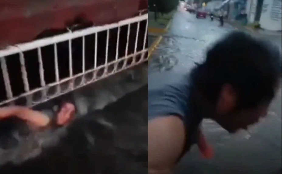 Hombre casi se ahoga en Puebla