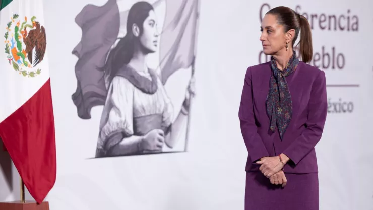 Sheinbaum en su conferencia mañanera.