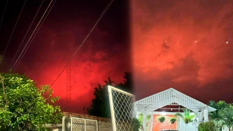 Cielo rojo en Villaflores, Chiapas ¡Usuarios en redes reportan extraño fenómeno!