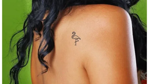 tatuaje minimalista garza